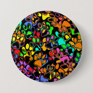 Kleurrijke Abstracte verfprinters Ronde Button 7,6 Cm