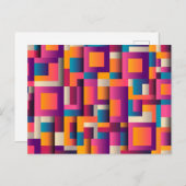 Kleurrijke Abstracte vierkantjes en vormen Briefkaart (Voorkant / Achterkant)