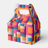 Kleurrijke Abstracte vierkantjes en vormen Dank u  Bedankdoosjes (Achterkant)