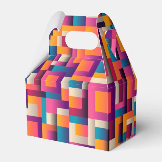 Kleurrijke Abstracte vierkantjes en vormen Dank u  Bedankdoosjes (Achterkant)