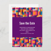Kleurrijke Abstracte vierkantjes en vormen Opslaan Uitnodiging Briefkaart (Voorkant / Achterkant)