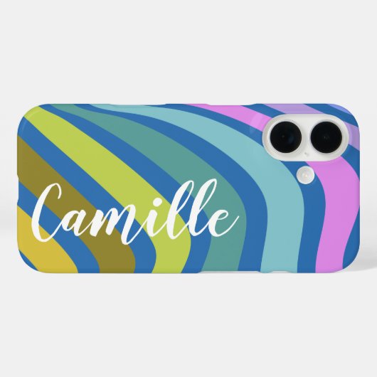 Kleurrijke Abstracte vierkantjes gepersonaliseerd Case-Mate iPhone Case (Achterkant (horizontaal))