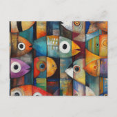 Kleurrijke Abstracte vis kunst Briefkaart (Voorkant)