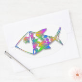 Kleurrijke Abstracte vis Ovale Sticker (Envelop)