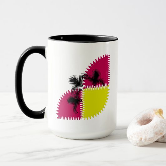 Kleurrijke Abstracte vlinder Mok (Met donut)