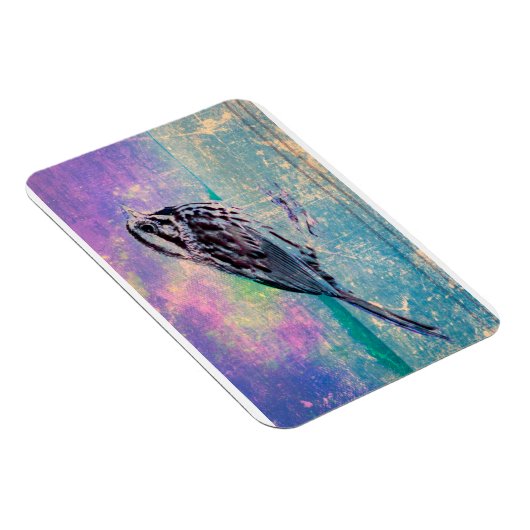 Kleurrijke Abstracte vogelkunst: levendige zangvog Magneet (Rechterzijde)