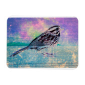 Kleurrijke Abstracte vogelkunst: levendige zangvog Magneet (Horizontaal)