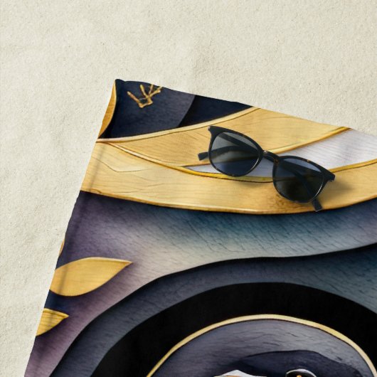 Kleurrijke Abstracte vogelschilderij Strandlaken (In situ)