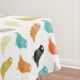 Kleurrijke Abstracte vogelstand uit de middeleeuws Tafelkleed
