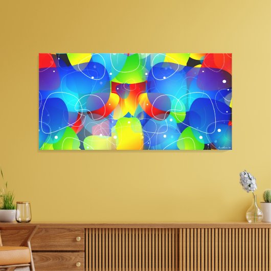 Kleurrijke abstracte vorm moderne kunstcanvasafdru canvas afdruk (Insitu (Woonkamer))