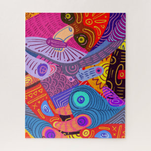 Kleurrijke Abstracte vormen, cirkels, lijnen en St Legpuzzel