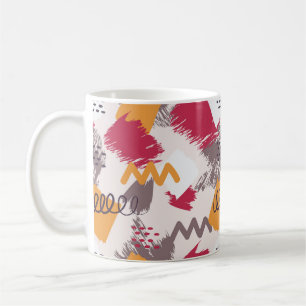 Kleurrijke Abstracte vormen, lijnen en Stippen Koffiemok