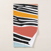 Kleurrijke abstracte vormen met zebraprintontwerp bad handdoek (Handdoek)