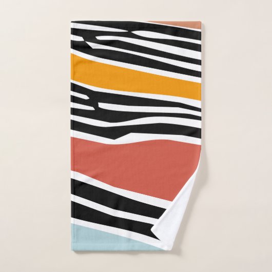 Kleurrijke abstracte vormen met zebraprintontwerp bad handdoek (Handdoek)