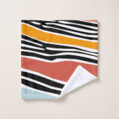 Kleurrijke abstracte vormen met zebraprintontwerp bad handdoek (Wasdoekje)