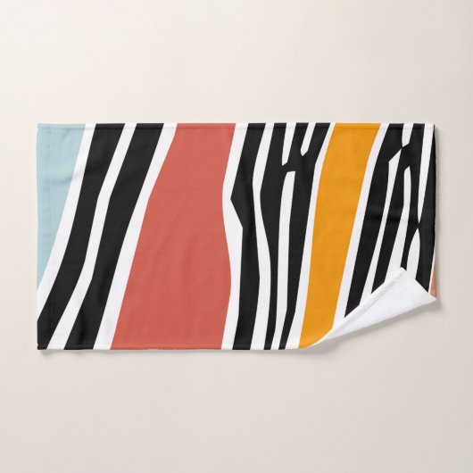 Kleurrijke abstracte vormen met zebraprintontwerp bad handdoek (Handdoek)