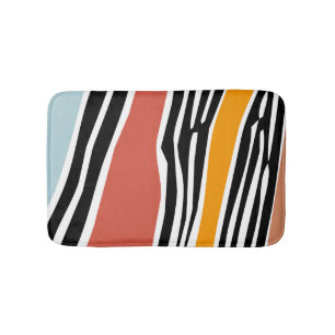 Kleurrijke abstracte vormen met zebraprintontwerp badmat