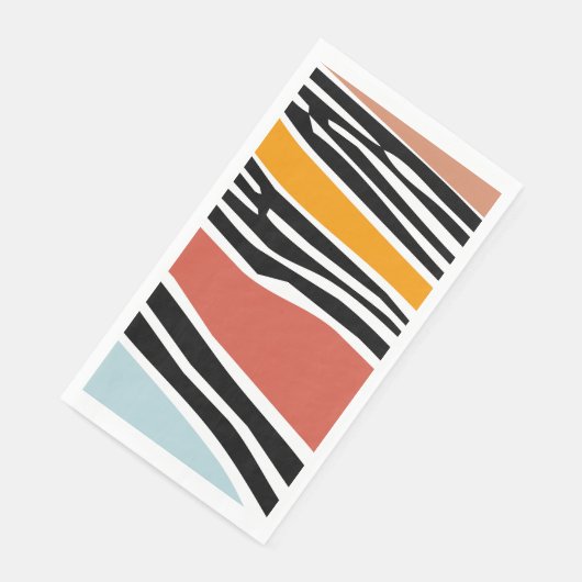 Kleurrijke abstracte vormen met zebraprintontwerp servet (Hoek)
