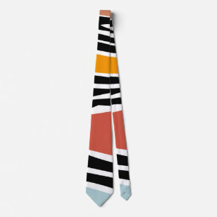 Kleurrijke abstracte vormen met zebraprintontwerp stropdas