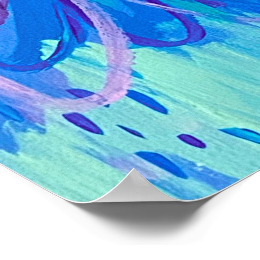 Kleurrijke Abstracte vormgeving met plendor afdruk Poster (Hoek)