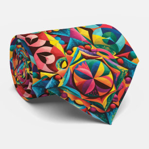 Kleurrijke Abstracte Vormgeving Stropdas