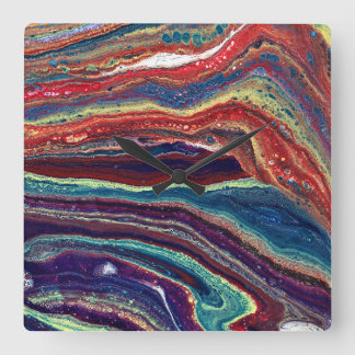 Kleurrijke Abstracte Wandklok Vierkante Klok