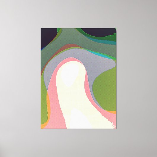 Kleurrijke Abstracte Warps 208 Canvas Afdruk (Voorkant)