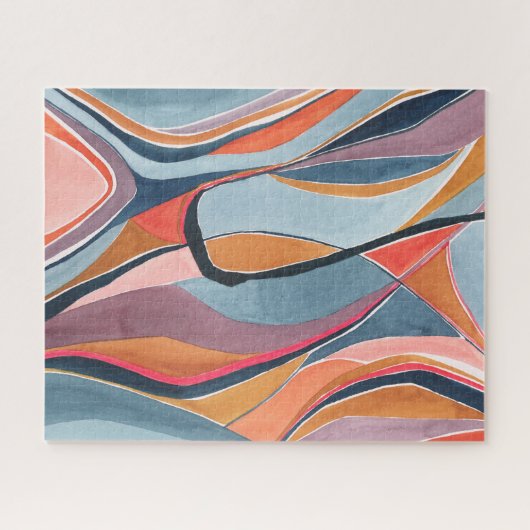 Kleurrijke Abstracte Waterverf Art Jigzaag Puzzle Legpuzzel (Horizontaal)