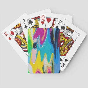 Kleurrijke abstracte, waterverf bewegingsonscherpt pokerkaarten