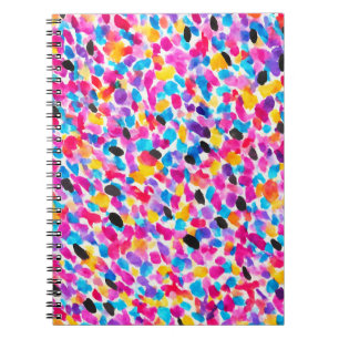 Kleurrijke Abstracte Waterverf Confetti Notitieboek