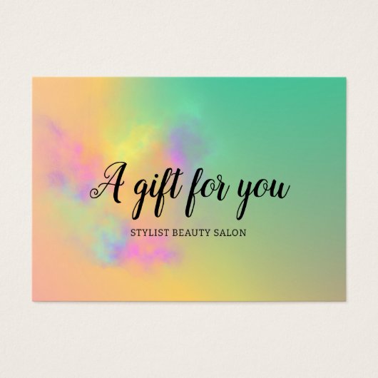 Kleurrijke Abstracte Waterverf Haar Schoonheidssal Visitekaartje (Voorkant)