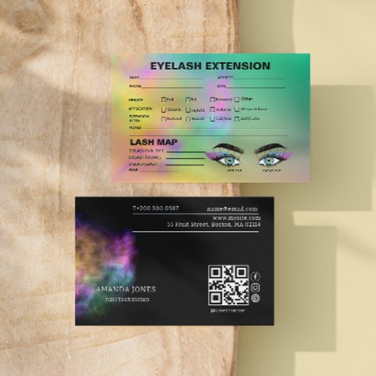 Kleurrijke Abstracte Waterverf Lash Client Map Visitekaartje