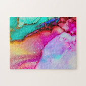 Kleurrijke Abstracte Waterverf Legpuzzel (Horizontaal)