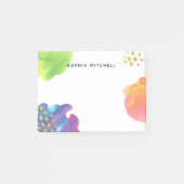 Kleurrijke Abstracte Waterverf met Gold Post-it® Notes (Voorkant)