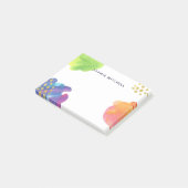 Kleurrijke Abstracte Waterverf met Gold Post-it® Notes (Schuin)