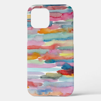 Kleurrijke Abstracte Waterverf penseel iPhone 12 Hoesje