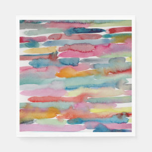 Kleurrijke Abstracte Waterverf penseel  Servet