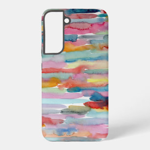 Kleurrijke Abstracte Waterverf penseelstreken voor Samsung Galaxy Hoesje