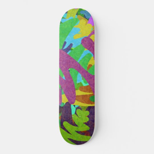 Kleurrijke Abstracte Waterverf Skateboard (Voorkant)