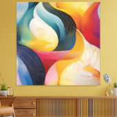 Kleurrijke Abstracte Wervelende Lint Canvas Afdruk (Insitu (Woonkamer))