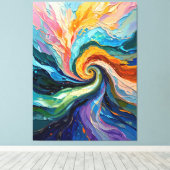 Kleurrijke Abstracte werveling: Dynamic Spectrum A Canvas Afdruk (Insitu (Houten vloer))