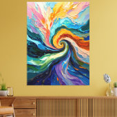 Kleurrijke Abstracte werveling: Dynamic Spectrum A Canvas Afdruk (Insitu (Woonkamer))