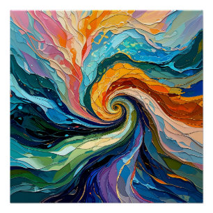 Kleurrijke Abstracte werveling: Dynamic Spectrum A Perfect Poster