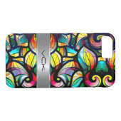 Kleurrijke Abstracte wervelingen Glas in lood Look Case-Mate iPhone Case (Achterkant (Horizontaal))