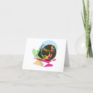 Kleurrijke Abstracte Yoga Houding Fitness en Welzi Bedankkaart