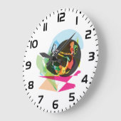 Kleurrijke Abstracte Yoga Pose Fitness en Wellness Grote Klok (Hoek)