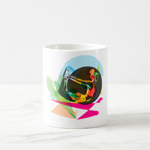 Kleurrijke Abstracte Yoga Pose Fitness en Wellness Koffiemok