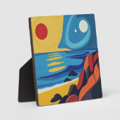 Kleurrijke Abstracte zeegezicht kunst Fotoplaat (Voorkant)