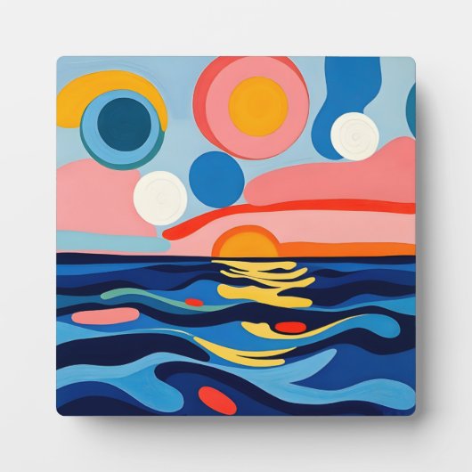 Kleurrijke Abstracte zeegezicht kunst Fotoplaat (Voorkant)