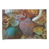 Kleurrijke Abstracte zeeschelpenpatroon Kussensloop (Voorkant-Rechts)